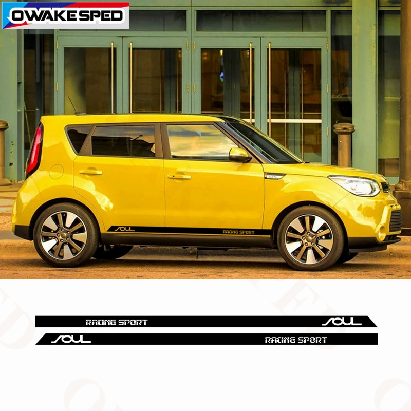 

Sport Stripes Door Side Skirt Sticker Car Body Decor Vinyl Decal For KIA Soul 2 PCS Racing Styling Auto Exterior Accessories
