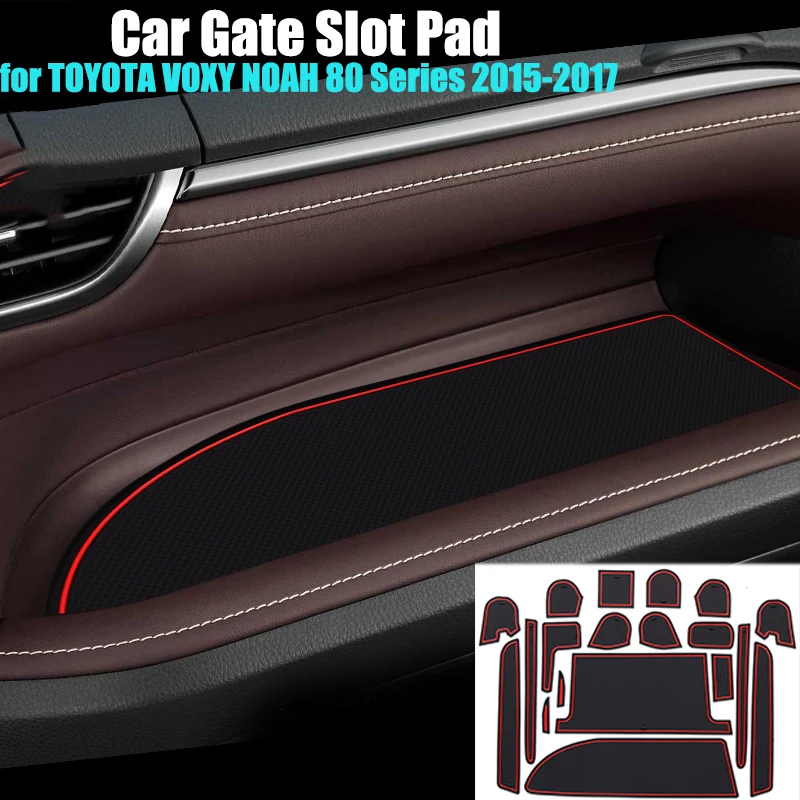 

19pcs Anti-Slip mat anti slip Non-slip gate slot cup pad Interior Door Pad for TOYOTA VOXY NOAH 80 Series 2015-2017 car styling