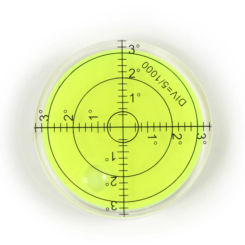 2 шт высокий точный спиртовой уровень Диаметр пузыря 60 мм круглый зеленый пузырьковый уровень для измерения угла инструмент