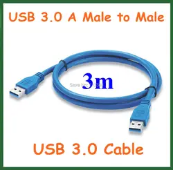 200 шт. удлинитель USB 3,0 3 м USB 3,0 A от мужчины к мужчине кабель для передачи данных синий цвет OD 6,0 мм супер скорость DHL Бесплатная доставка
