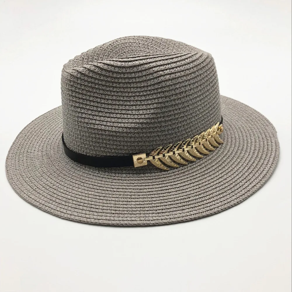 Летний Британский пояс, винтажная соломенная шляпа с плоскими полями, затенение от солнца, шляпа для женщин, модная пляжная шляпа унисекс, джазовая шляпа
