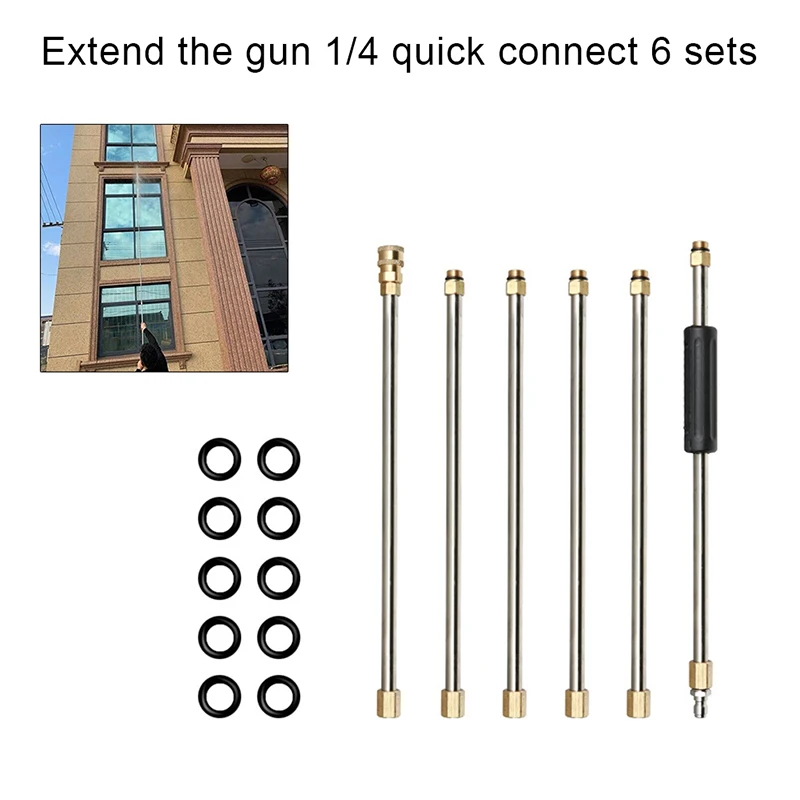 

Pressure Washer Wand Extension Kit Replacement Lance 1/4 Inch Quick Connect 4000 PSI FPing