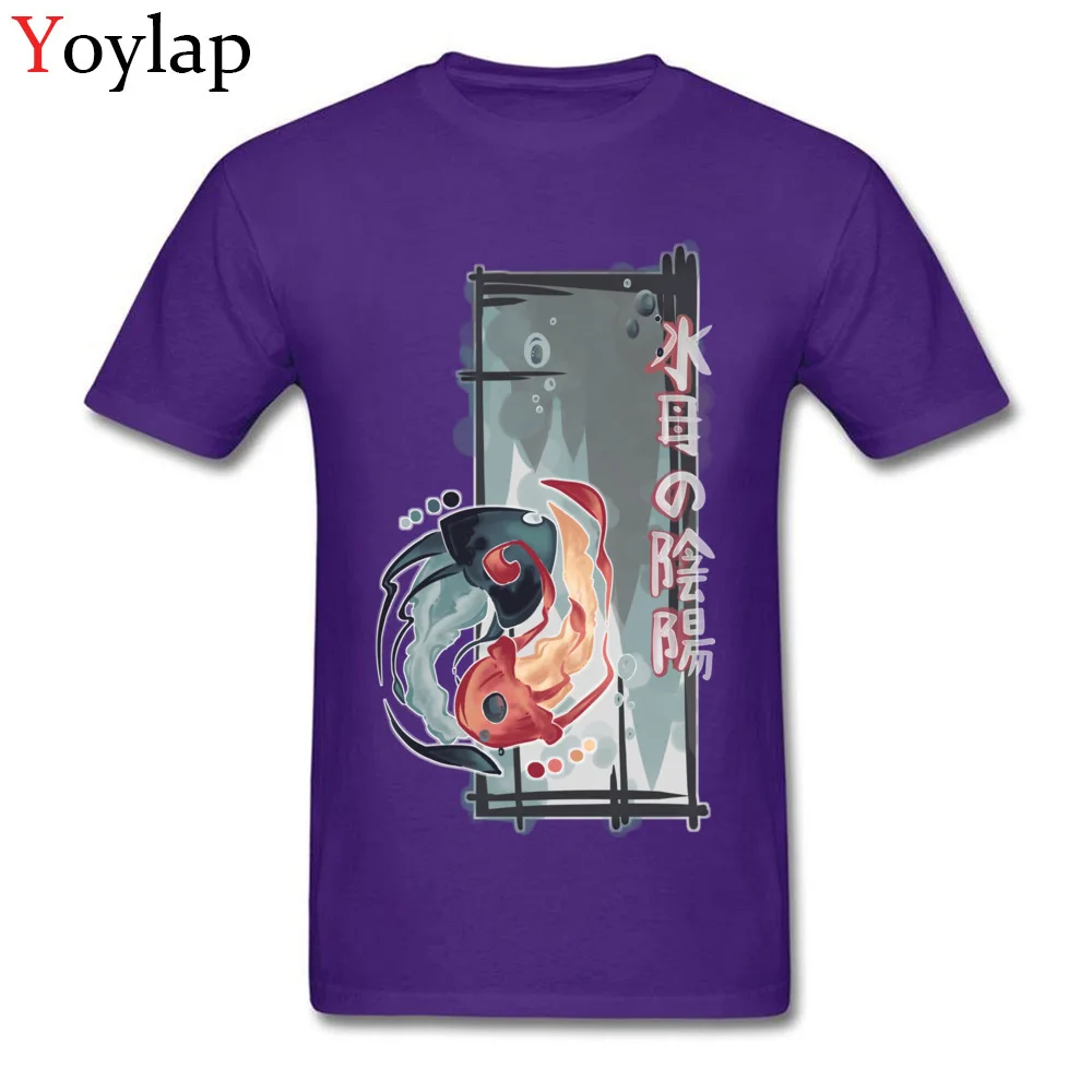 T Shirt Short Sleeve Classic Funny Suiba no Onyou Round Neck Cotton Fabric Men Summer Fall Tops Shirts Classic Tee-Shirts purple