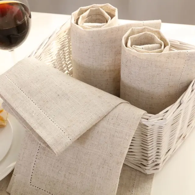 Buy 2pcs Hemstitched Cotton Napkins Cloth Dinner White Table Napkin Beautiful