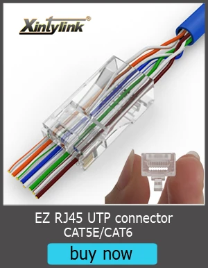 Xintylink rj45 разъем ethernet Кабельный разъем cat6 сетевой позолоченный 8P8C металлический экранированный мужской 8pin модульные терминалы синий 50 шт