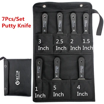 

7Pcs Stainless Steel Plastic Handle Specifications Plastering Knife Scraper Blade 1"1.5" 2" 2.5" 3" 4" 5"Wall Shovel Putty Knife