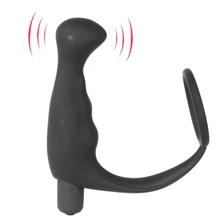 Silicone Male Anal Beads Dildo Vibrator with Ring on Penis Strap On Prostate Massager Ring Butt Plug for Man Adult Anal Sex Toys