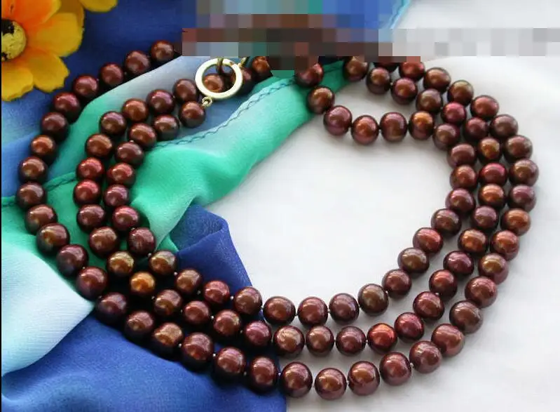 

3455 round coffee freshwater pearl necklace