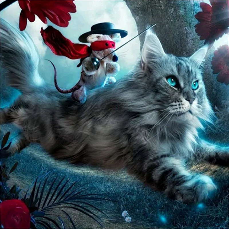 

% 5D Diamond Mosaic Cartoon animal mouse cat Handmade Diamond Painting Cross Stitch Kits Diamond Embroidery Patterns Rhinestones