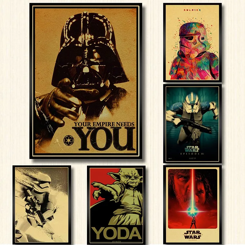 

Star Wars series movie poster New hope/The return of the jedi/the Force Awakening/Rogue one/ wall Art painting vintage posters