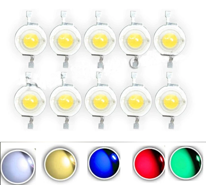 

10Pcs Real Full 3W watt High Power LED lamp 220-240LM CREE SMD Chip LEDs Diodes Bulb For 3W - 18W Spot light Downlight