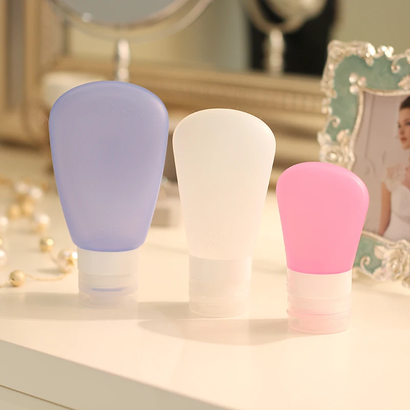 2pcs 37ml Portable Refillable Squeeze Bottles One Hand Press Cap Travel-Great for Dispensing Lotions Shampoos and Massage Oils