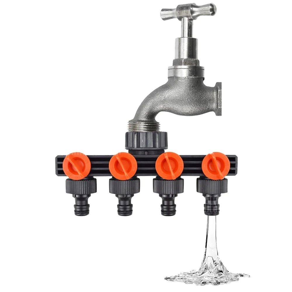 Durable Garden Hose Connectors 4 Way Tap Splitters Quick Connectors