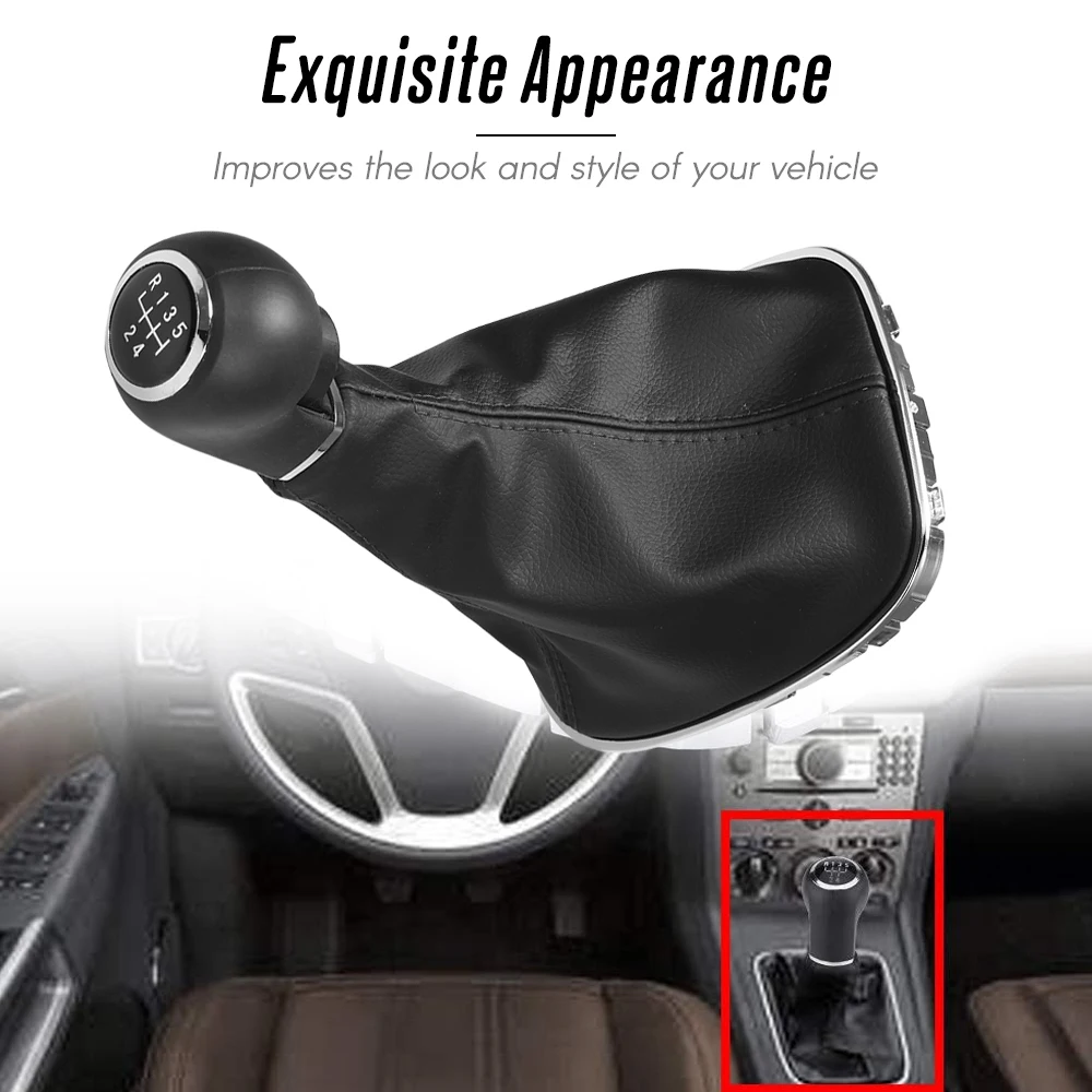 Leather 5-Speed Gear Shift Knob Cover
