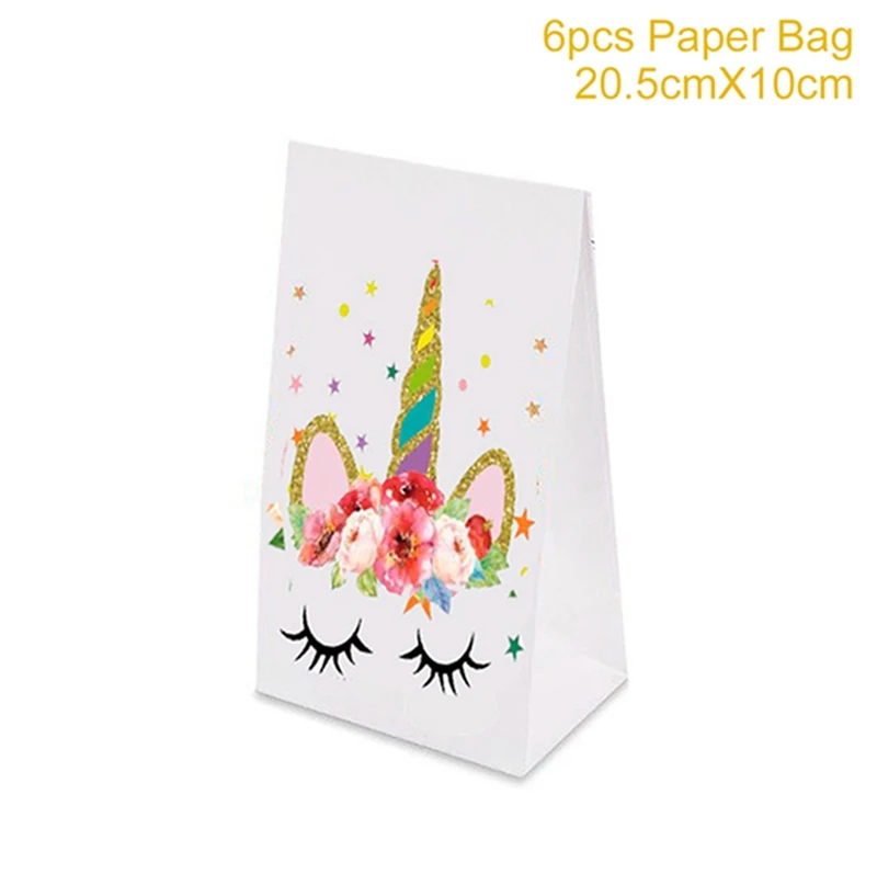 HUIRAN Радуга Единорог День Рождения украшения маленький Единорог Подарочная сумка пластиковый пакет для конфет Baby Shower вечерние принадлежности для детей - Цвет: Unicorn Rainbow2