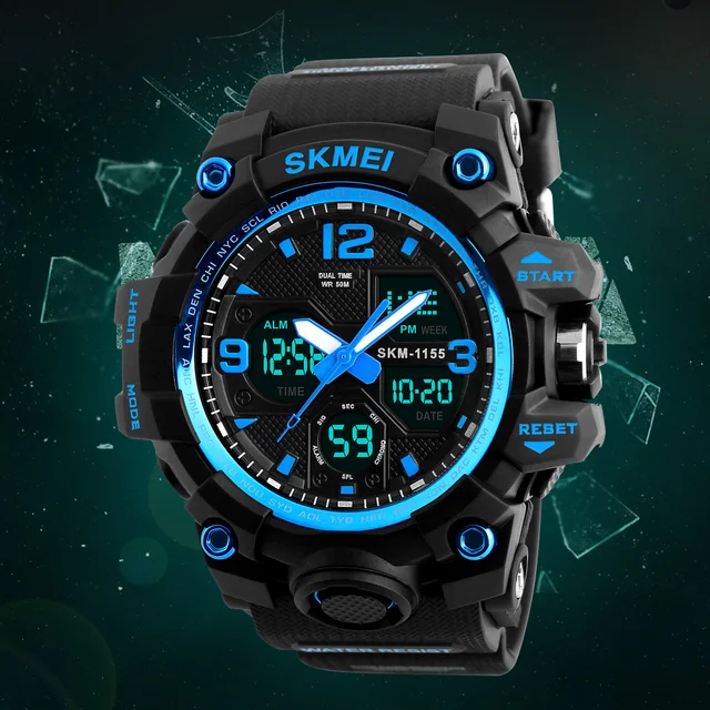 Brand Men’s Sports Watches SKMEI S Shock Men Quartz Digital Watch Dual Time Display Wristwatch Waterproof Clocks Relojes Hombre