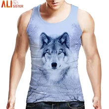 3d Волк майка Лето Alisister принт животных жилет мужские хип хоп майки повседневные топы без рукавов футболки для бодибилдинга Прямая поставка