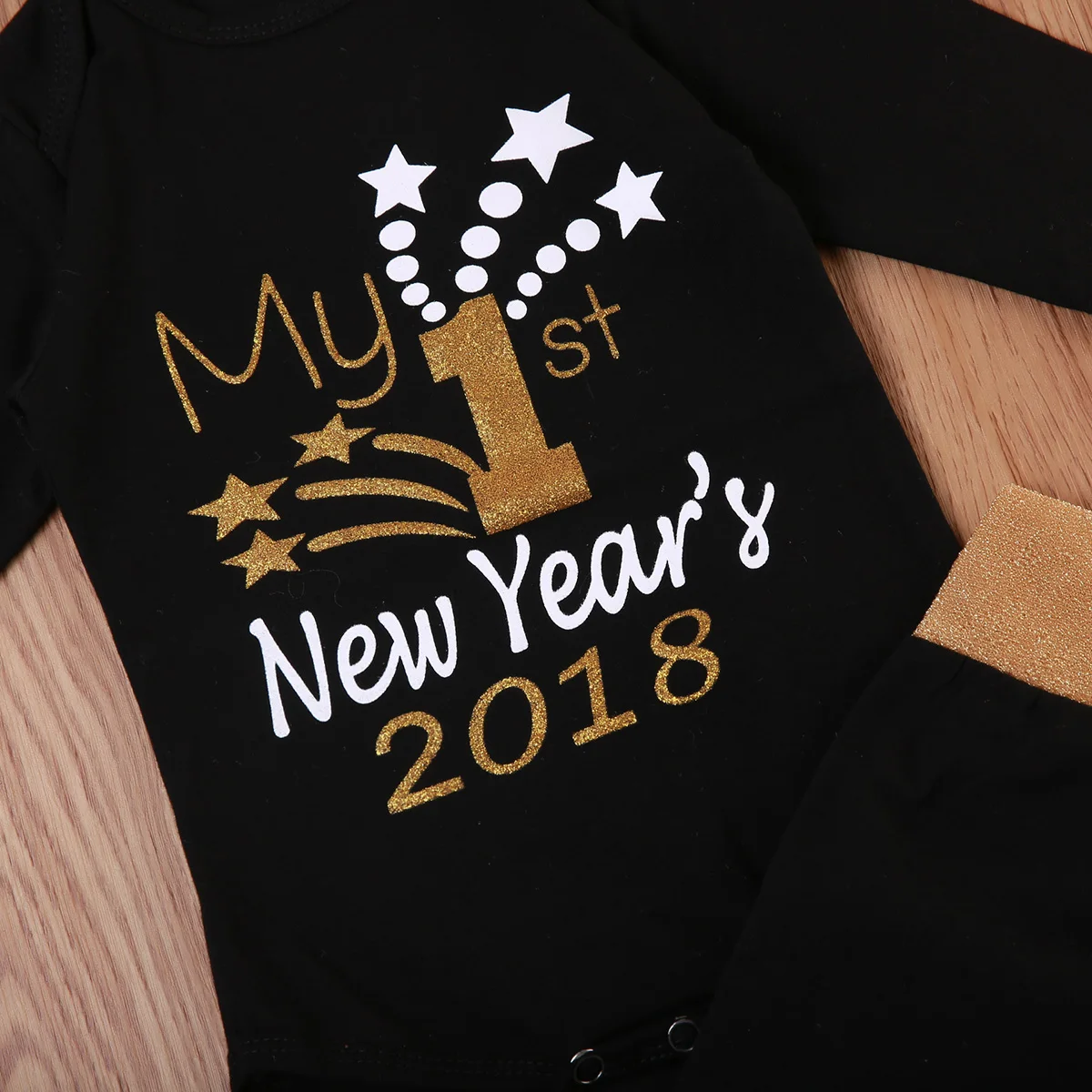 Комплект из 3 предметов, Новогодняя одежда для малышей, комплект для новорожденных мальчиков, черный топ с принтом, комбинезон+ длинные штаны, шляпа, одежда, одежда для девочек