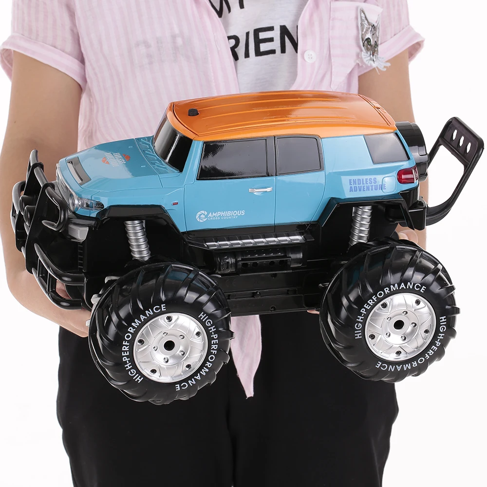RC автомобиль 1601 1:10 2,4 ГГц 4WD большое колесо внедорожный амфибия автомобиль кросс-кантри автомобили земля водные игрушки для детей начинающих