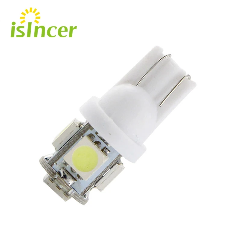 1 шт. DC 12 В T10 светодиодный W5W 5050 5SMD 192 168 194 белый светильник s автомобильный клиновая