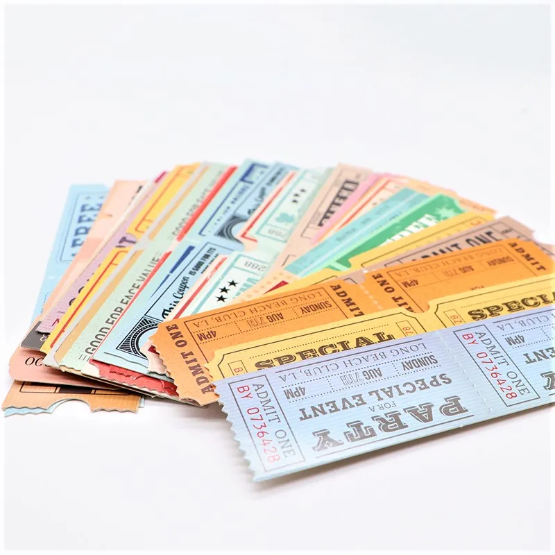 

300PCS Original bookmarks for books retro ticket stub paper bookmark note card bookmark paper bookmark student stationery gift