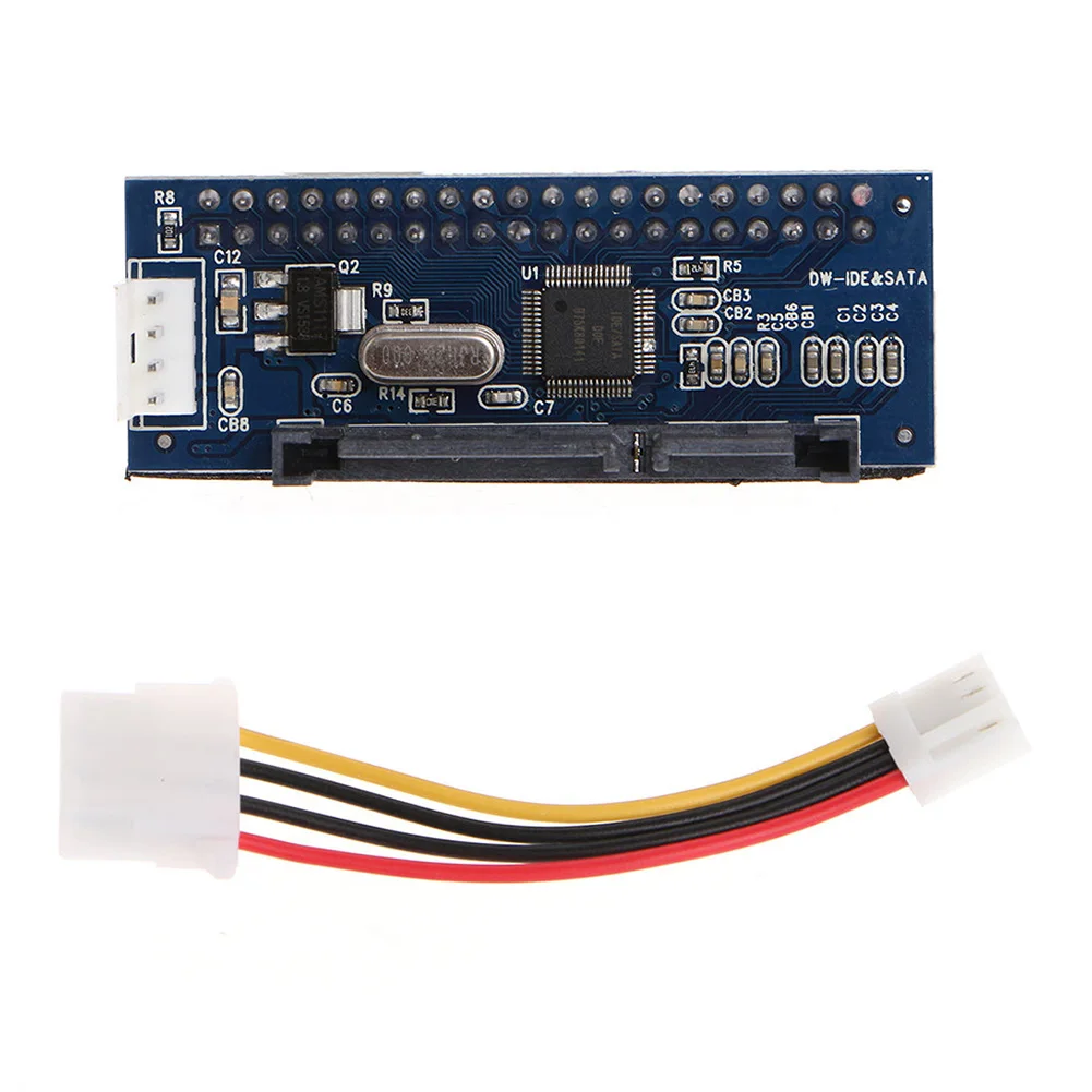 

3.5 Inch IDE to SATA 4 Pins Hard Drive Convertor HDD Parallel To Serial Adapter With Extension Power Cable OD889