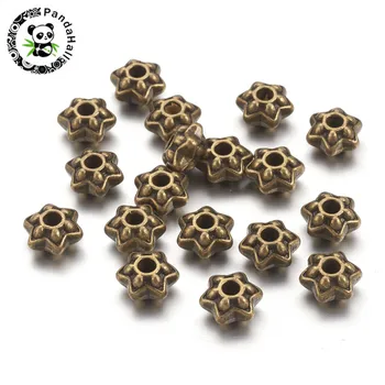 

100pcs 9x5mm Tibetan Style Star Loose Spacer Beads for Jewelry Making Charms Bracelets Findings Antique Bronze