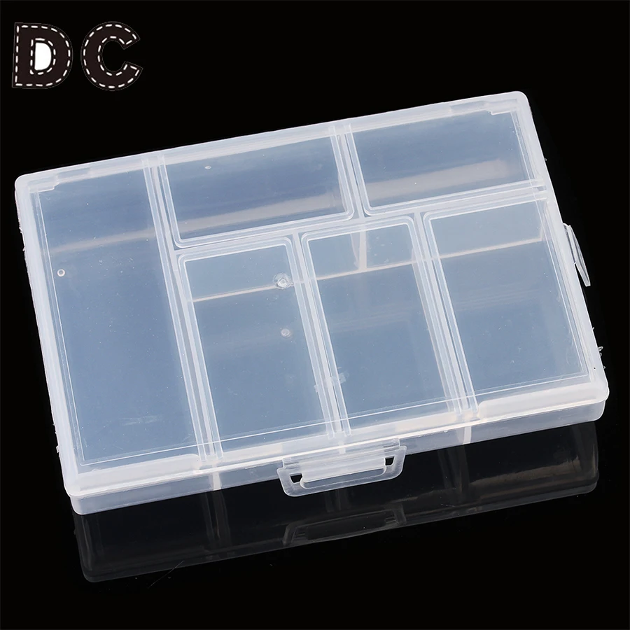 DC 6 слотов ящик для ювелирных инструментов органайзер для хранения шкатулка для украшений с бусинами Новая мода пластиковая упаковка подарочная коробка для колец и серег для ювелирных изделий