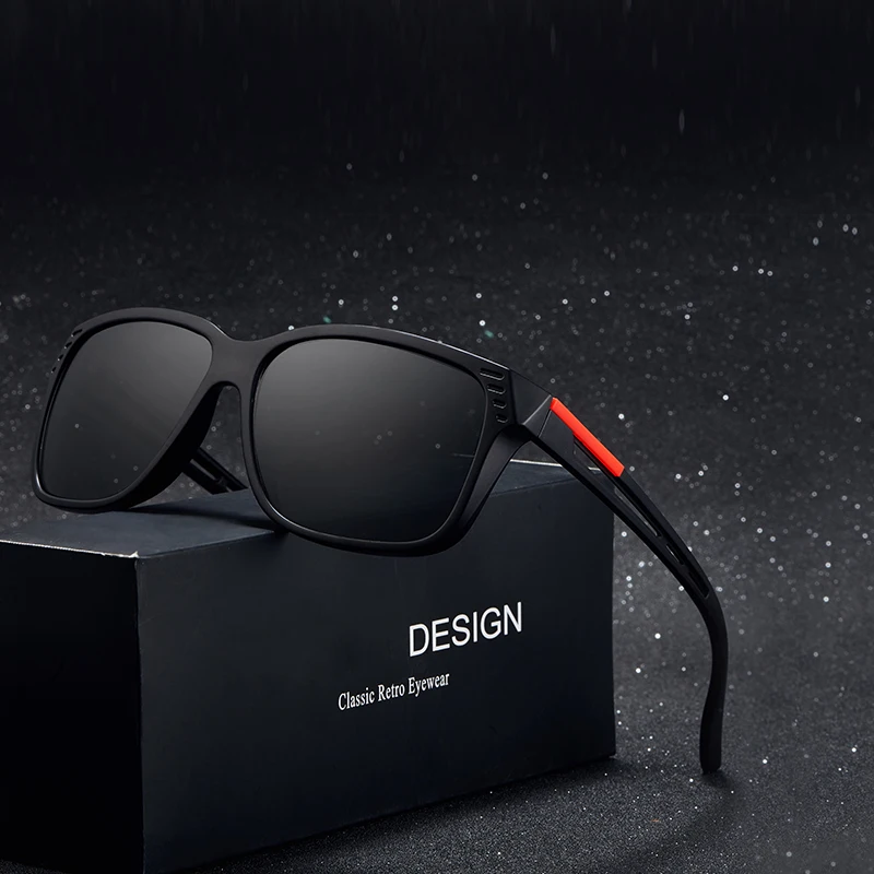 Vintage Sunglasses Men's Sun Glasses For Men Square Shades Driving Black Retro Oculos Male 5 Colors