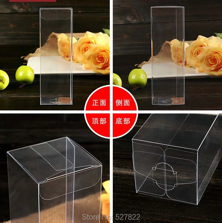 100PCS 5x5x15CM Toys Packaging Box Clear PVC Display Box Gift Boxes Perfume Daily Necessities Packing Boxes Free shipping
