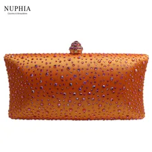 Nophia элегантный оранжевый/фиолетовый/зеленый/красный/серый кристалл жесткий футляр клатч вечерние сумки для женщин