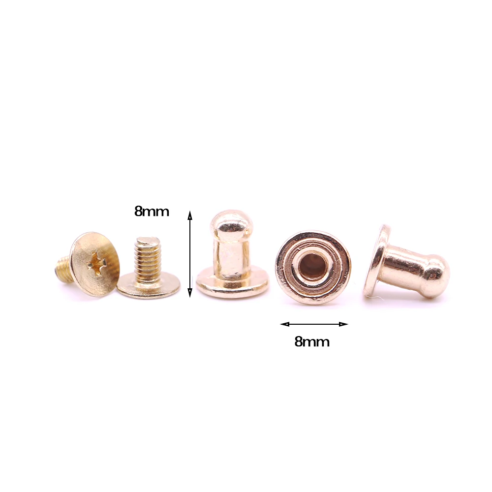 New 20sets/pack 8mm (Diameter), 8.4mm (Height)  4 Colors metal studs 8mm mushroom rivet Silver button rivet B-13