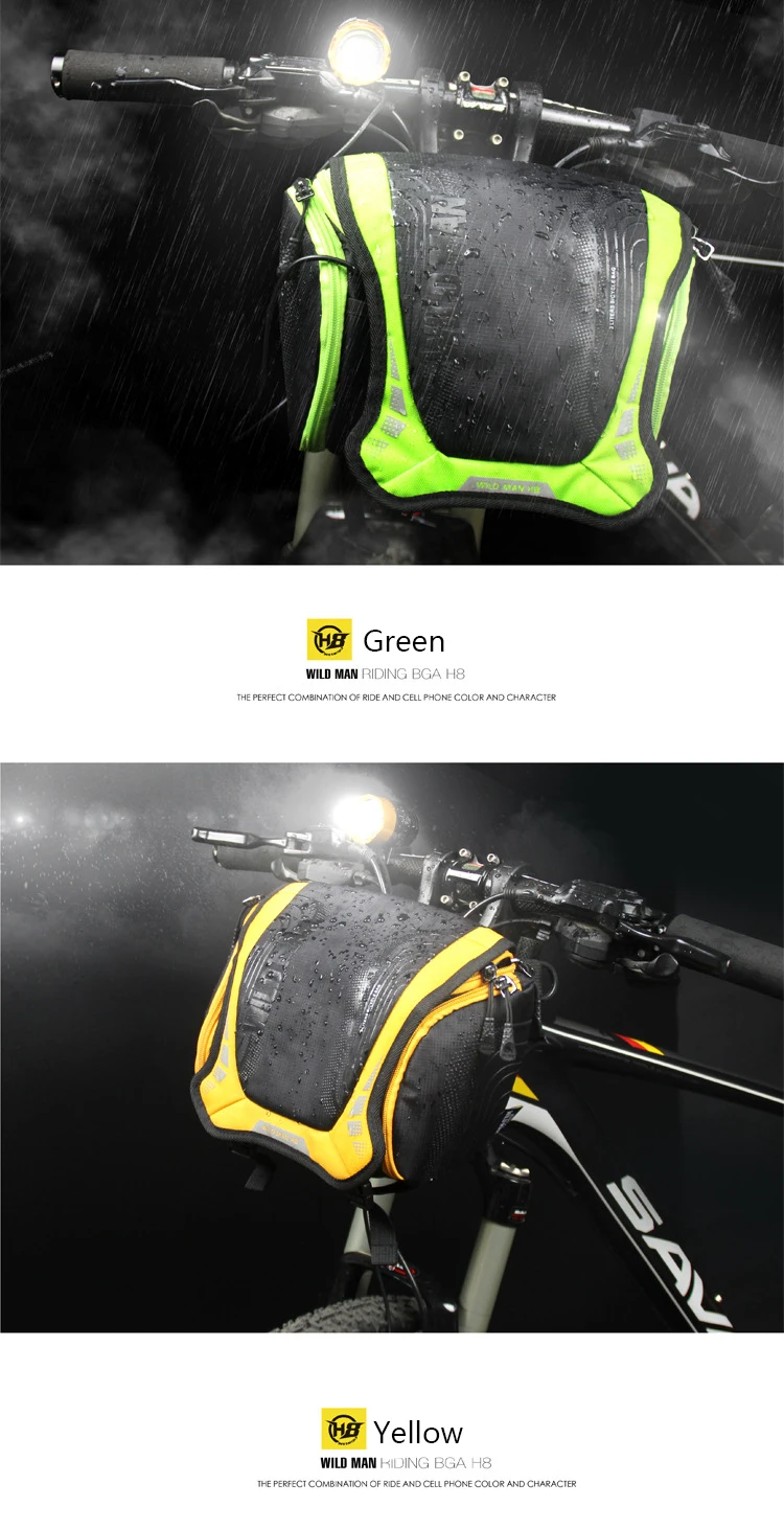 Best WILD MAN Waterproof Capacity Bicycle Bag Front Tube Frame Bag Bike Handlebar Basket MTB Pannier Cycling Camera Shoulder Bag 16