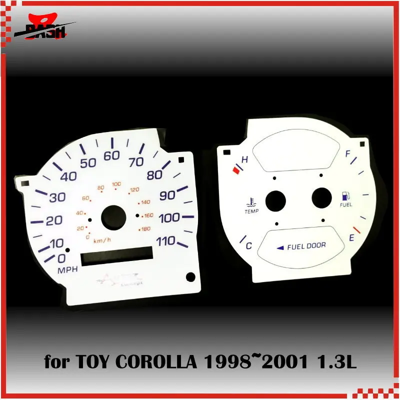 

DASH EL Glow Gauge for COROLLA 1998 2001 1.3L Reverse Glow White face Blue Green Lighting 110 MPH No-PRM