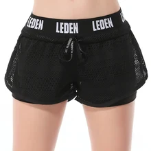 На подкладке с защитой от света спортивные шорты свободная скорость сухой Бег Йога Осень Горячая Трехточечная высокая стрейч фитнес wom