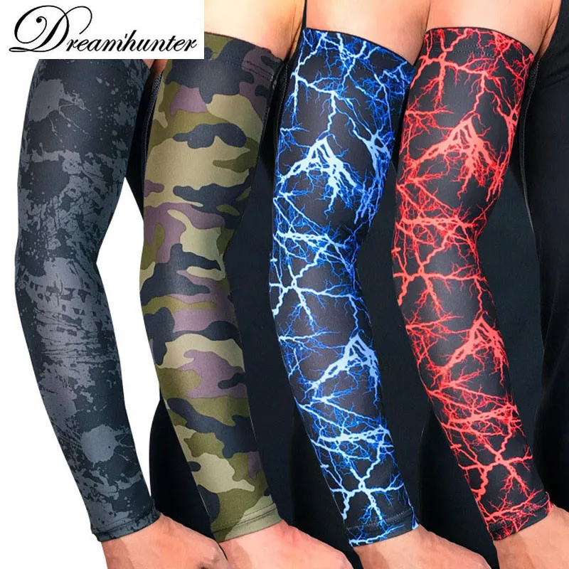 

Camouflage Compression Arm Sleeves Men Women Running Cycling Arm Warmers Basketball Gym Fitness Armguard Sun UV Protective Cover