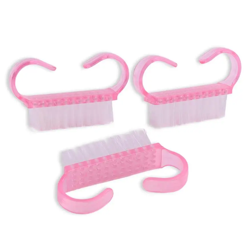 

5pcs Nail Art Plastic Cleaning Brush Nail Polish Finger Care Dust Clean Handle Scrubbing Brush Tool File Manicure Pedicure