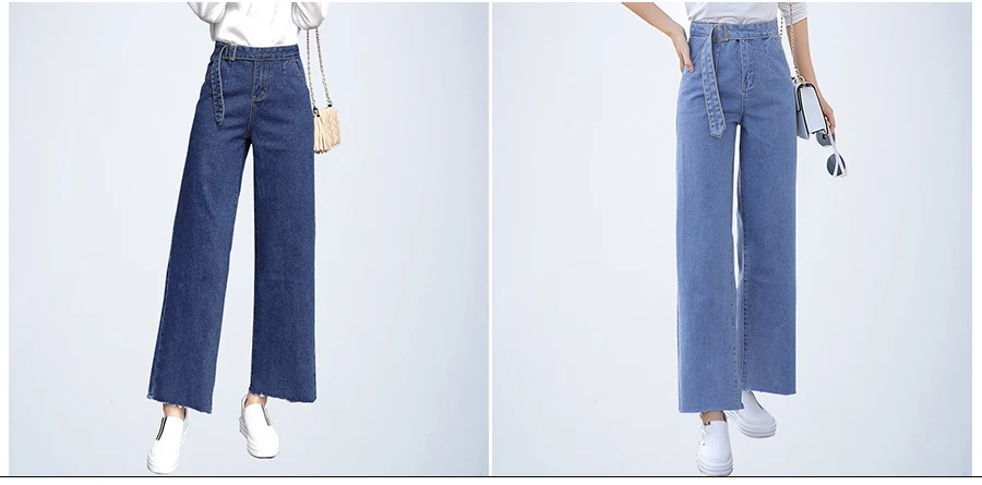 UGREVZ Новинка 2019 Модные Джинсовые классические Высокая Талия Джинсы для женщин; Большие размеры широкие брюки-бойфренды