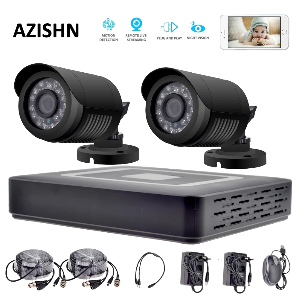 Система безопасности HD 4CH CCTV система 1080P HDMI AHD DVR 2 шт 720 P/1080 P камера s ИК наружного