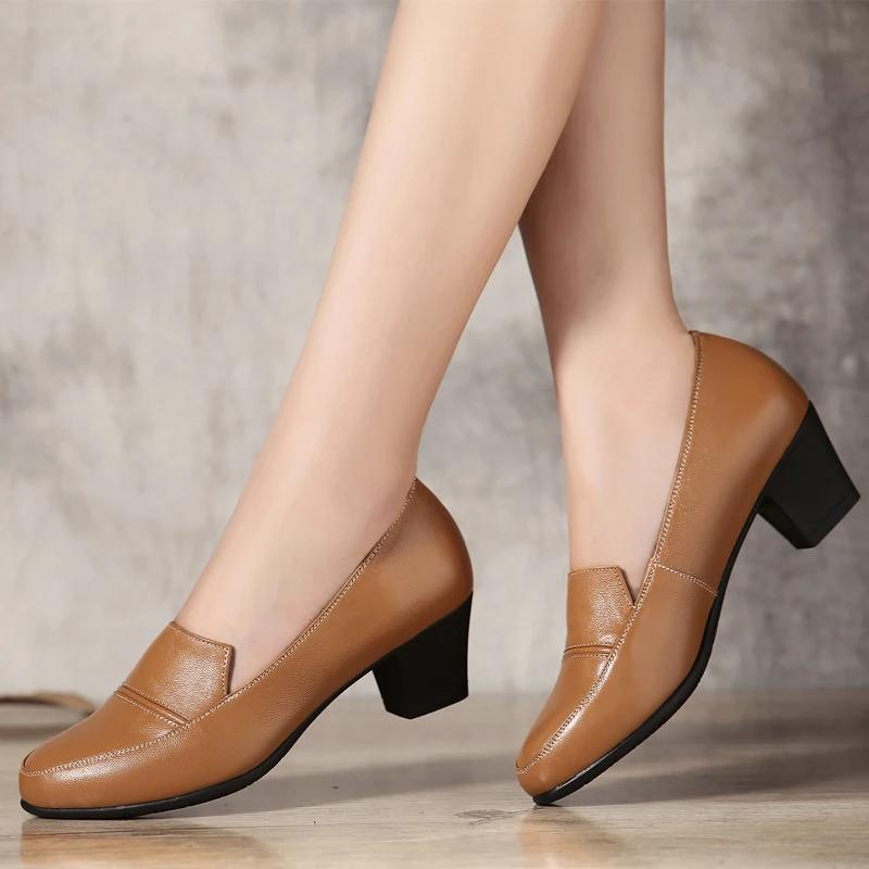 TIMETANG/обувь из натуральной кожи; женские туфли-лодочки с круглым носком; Sapato feminino; обувь на высоком каблуке из мягкой кожи; модная повседневная женская обувь