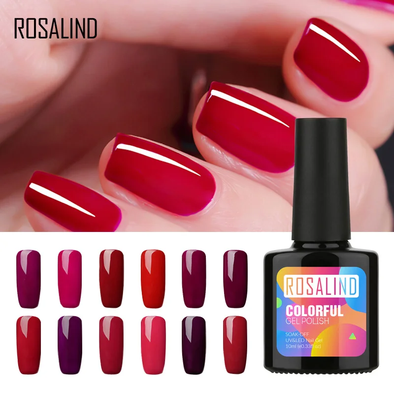Розалинд 10 мл УФ светодиодный Гель лак для ногтей Nail Art красный серии 2601 2612