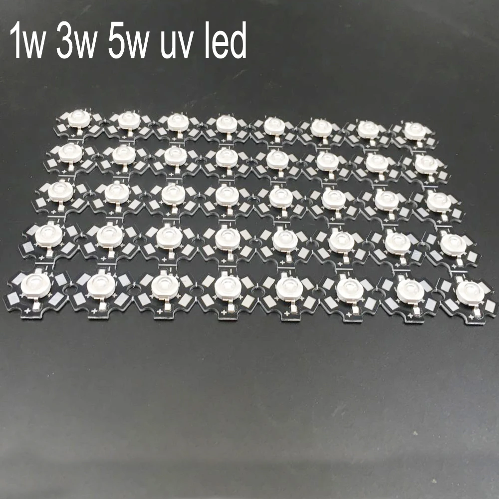 

10PCS UV Purple LED Ultraviolet Bulbs Lamp Chips 365nm 375nm 380nm 385nm 395nm 400nm 405nm For 1W 3W 5W High Power Light