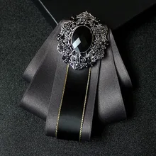 Британский мужской воротник рубашка лента галстук бабочка роскошный многослойный свадебный костюм для жениха Вечерние металлические из полимера с прозрачными стразами галстук-бабочка