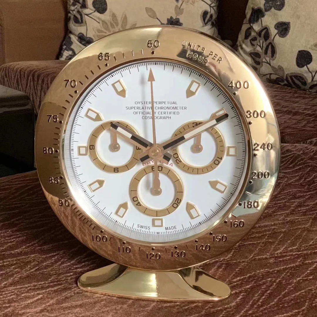 Позолоченный металл часы форма настольные настенные часы со светящимися особенности с бесшумным механизмом дизайнерские часы на стене с логотипом