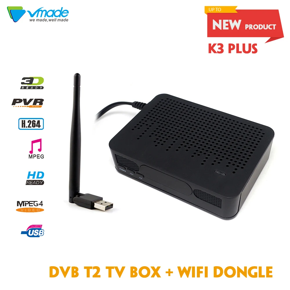 

Vmade 2018 newest DVB T2 K3 Receiver Full HD 1080P Digital H.264 MPEG4 Support 3D with wifi TV set top box Media Player