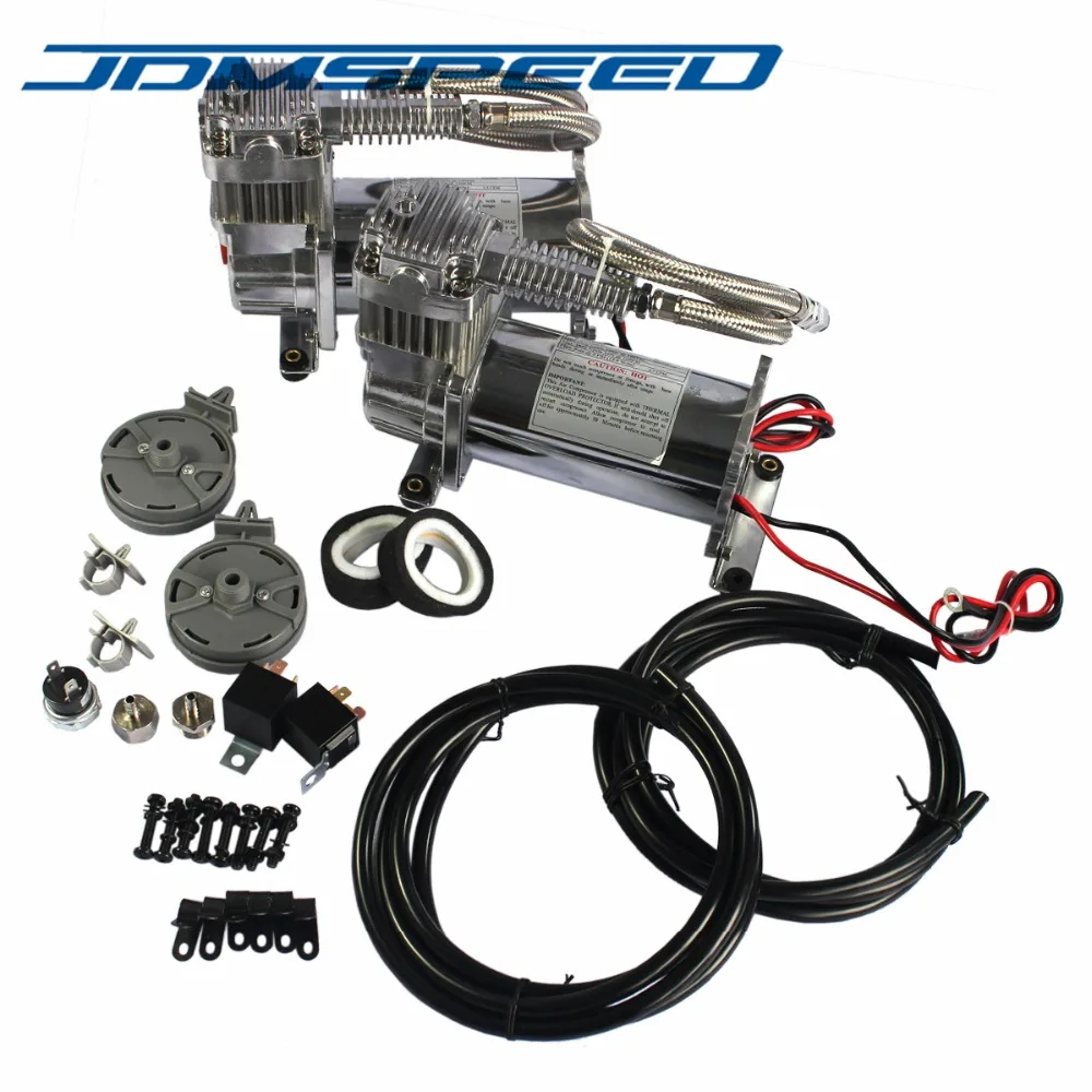 Бесплатная доставка комплект компрессора воздуха JDMSPEED 440C 12 вольт Carmocar Dual Chrome 200