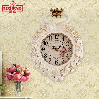 

Peacock small wall clock home modern clocks creative mini clock decoration mute dual-use quartz Wall Clocks