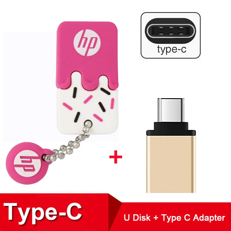 hp силиконовый USB флэш 32 Гб 64 Гб прекрасный мороженое стиль Флешка v178 студентов памяти диск на ключ дропшиппинг ручка привода 16 Гб - Цвет: v178-Pink Typec