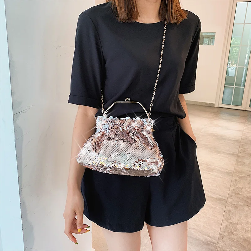 

new Luxury Handbags Women Bags Designer Fish scales shining Shoulder Chain Evening Clutch Bag Female Messenger Crossbody Bags