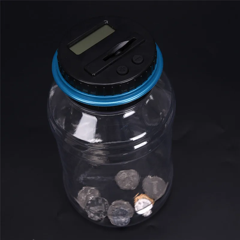 Electronic LCD Counting Coin Saving Pot Money Boxes Showing Piggy Bank